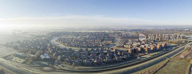 从上面看，Kampen Overijssel的Onderdijks住宅区